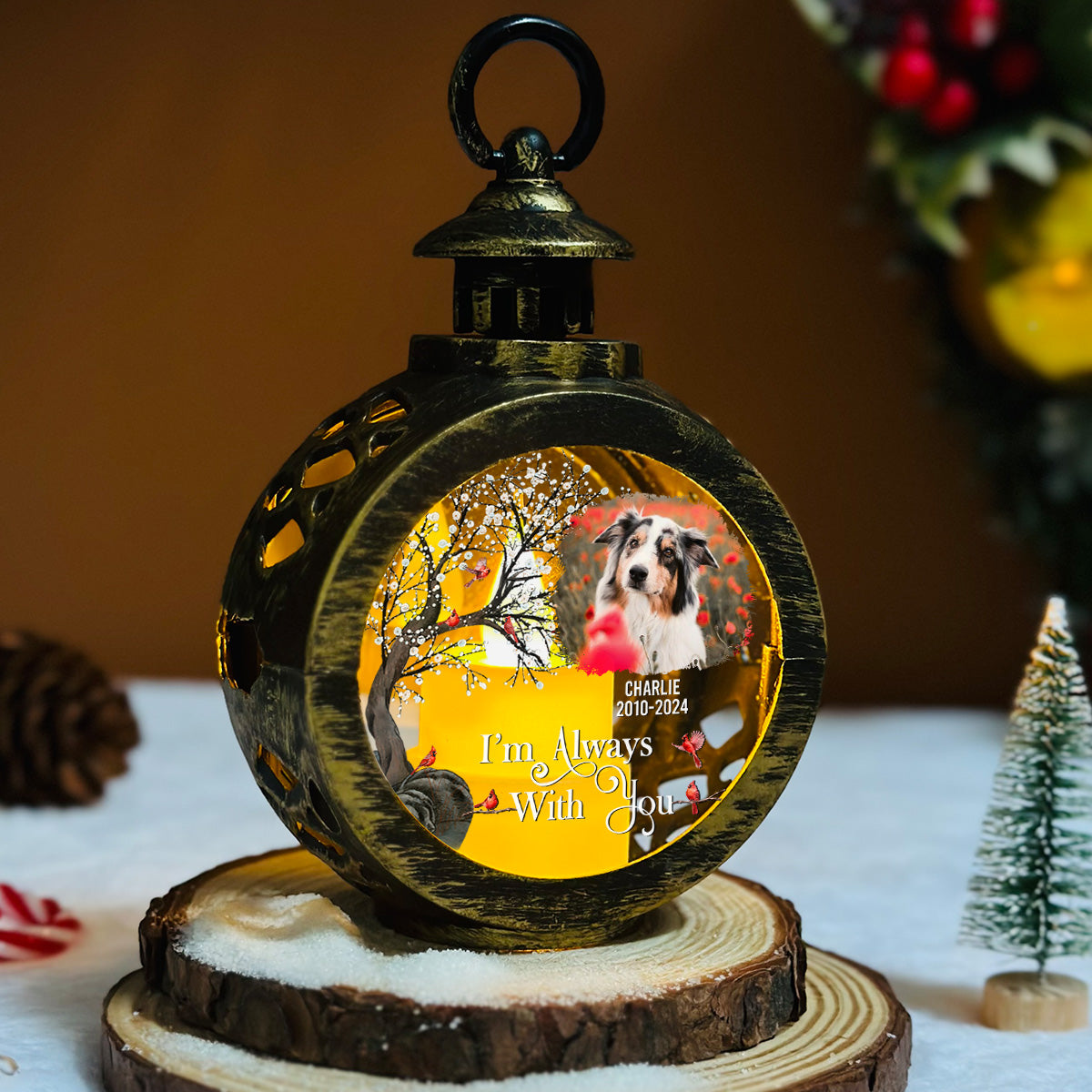 Always With You - Personalized Custom Christmas Lantern