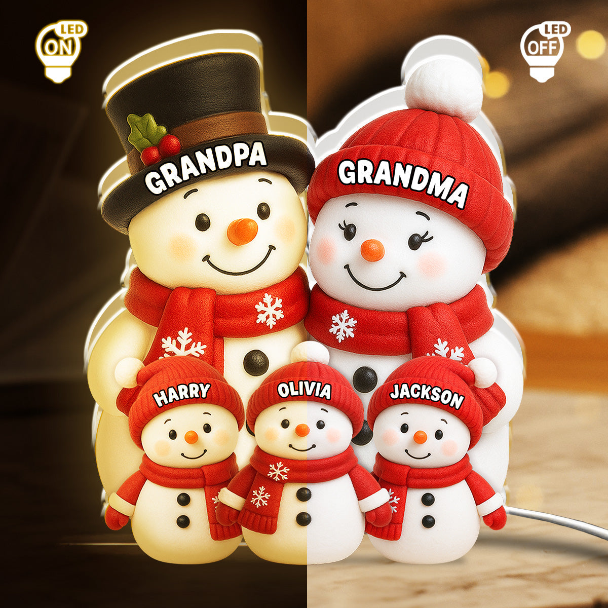 Our Grandkids Snow - Personalized Custom Light Box