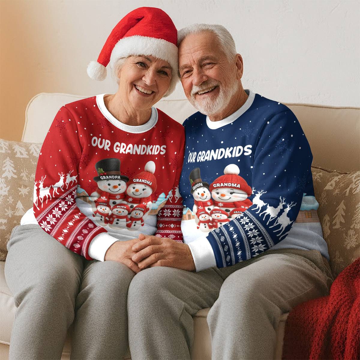 My Grandkids Snow - Personalized Custom All-Over-Print Sweatshirt