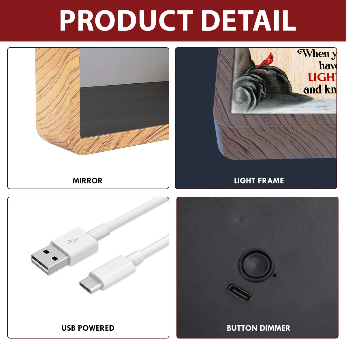 Light This Up And Know I Am Here - Personalized Custom Magic Mirror