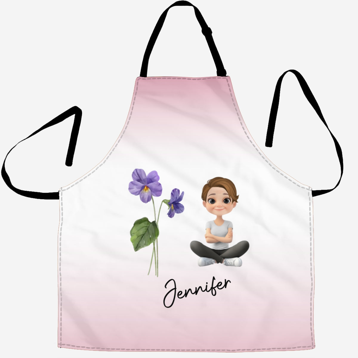 Lovely Girl Flower - Personalized Custom Apron