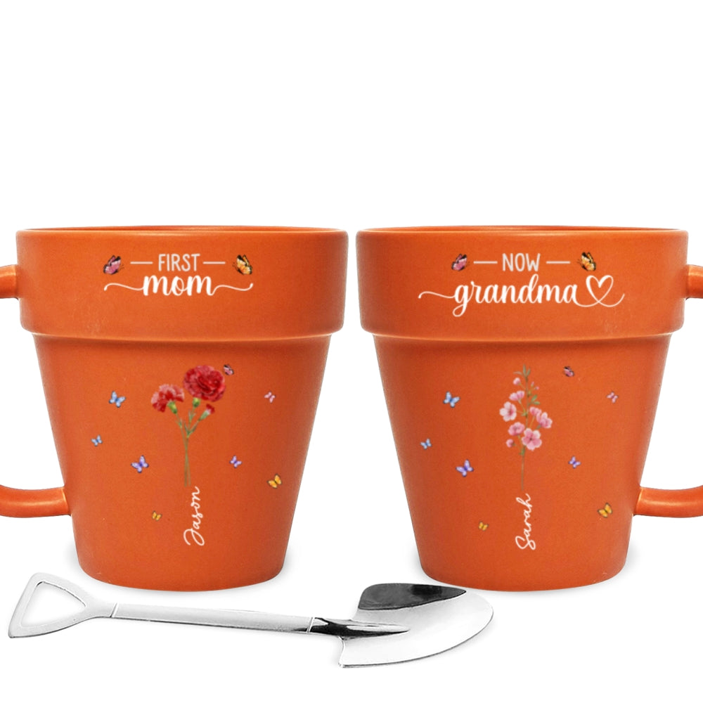 Grandma Birthmonth Flower - Personalized Custom Plant Pot Mug