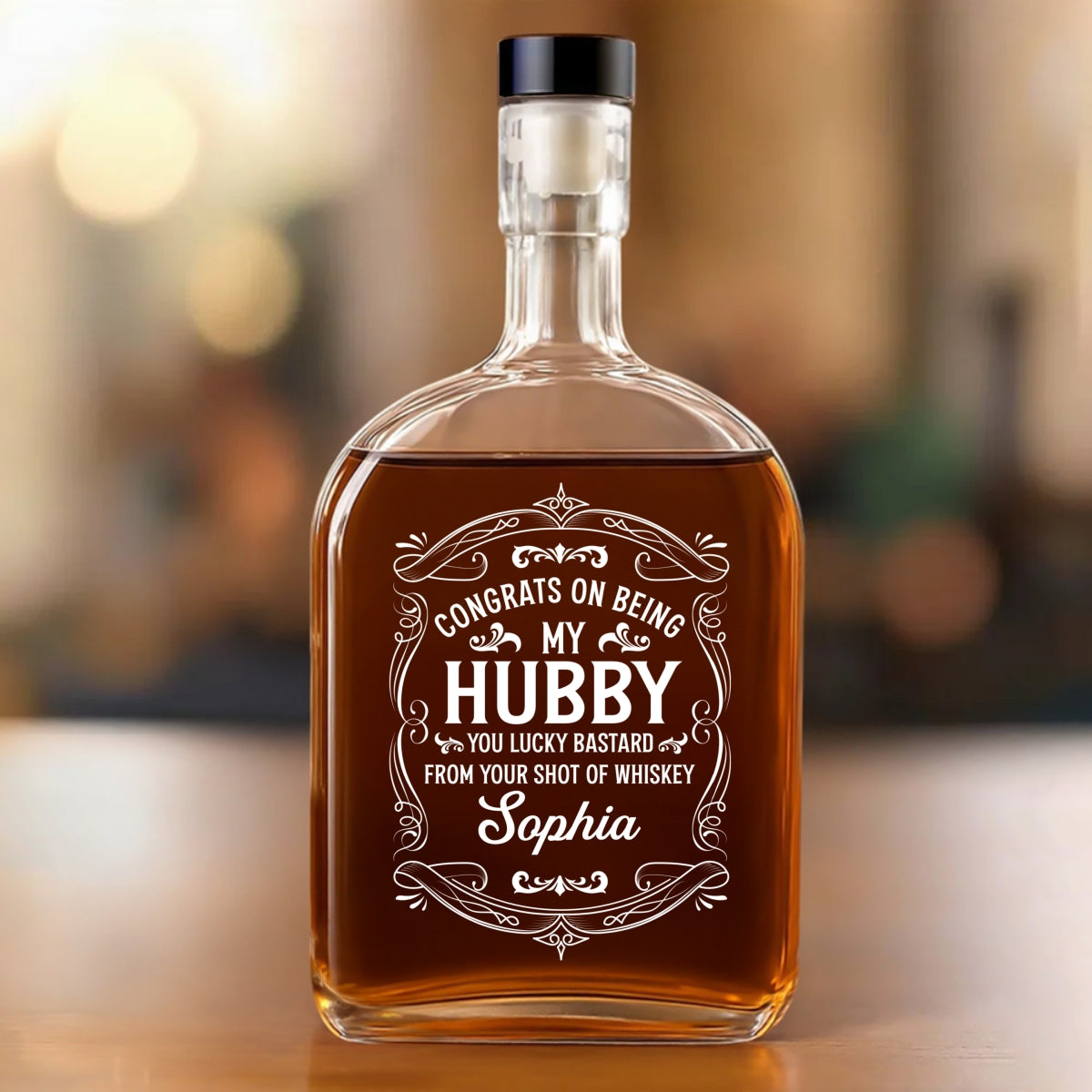 You Lucky Bastard - Personalized Custom Spirits Decanter