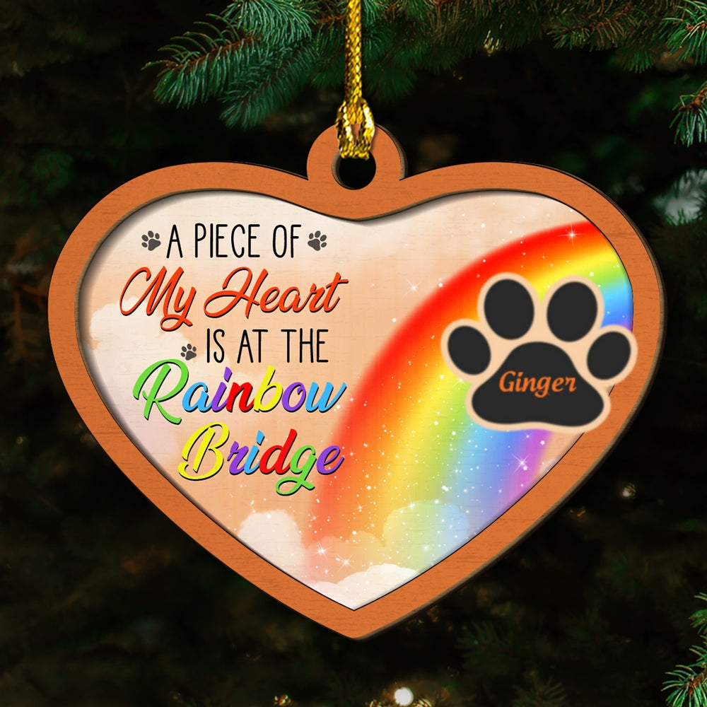 Piece Of My Heart - Personalized Custom 2-Layered Wood Ornament