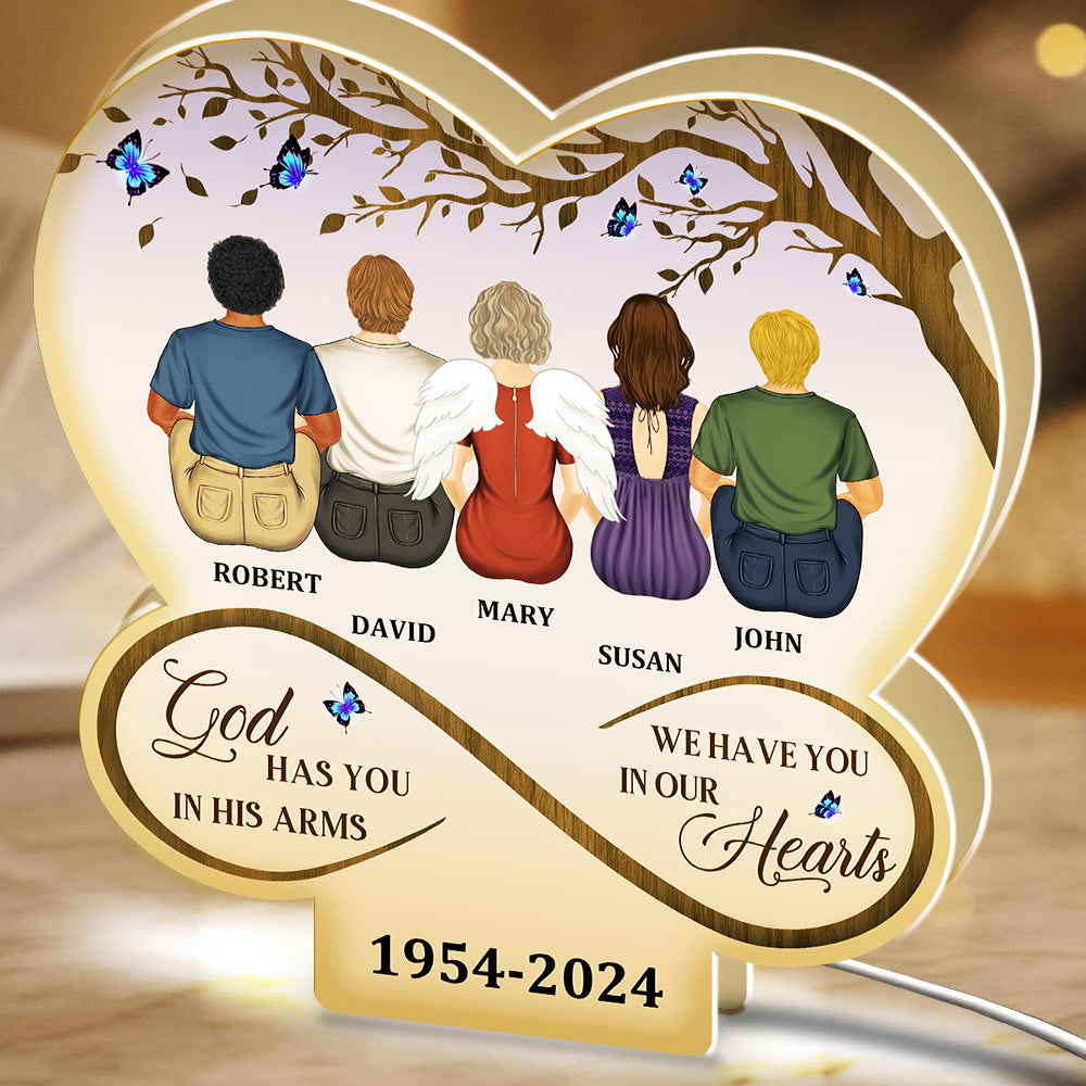 God Has You In His Arms - Personalized Custom Light Box