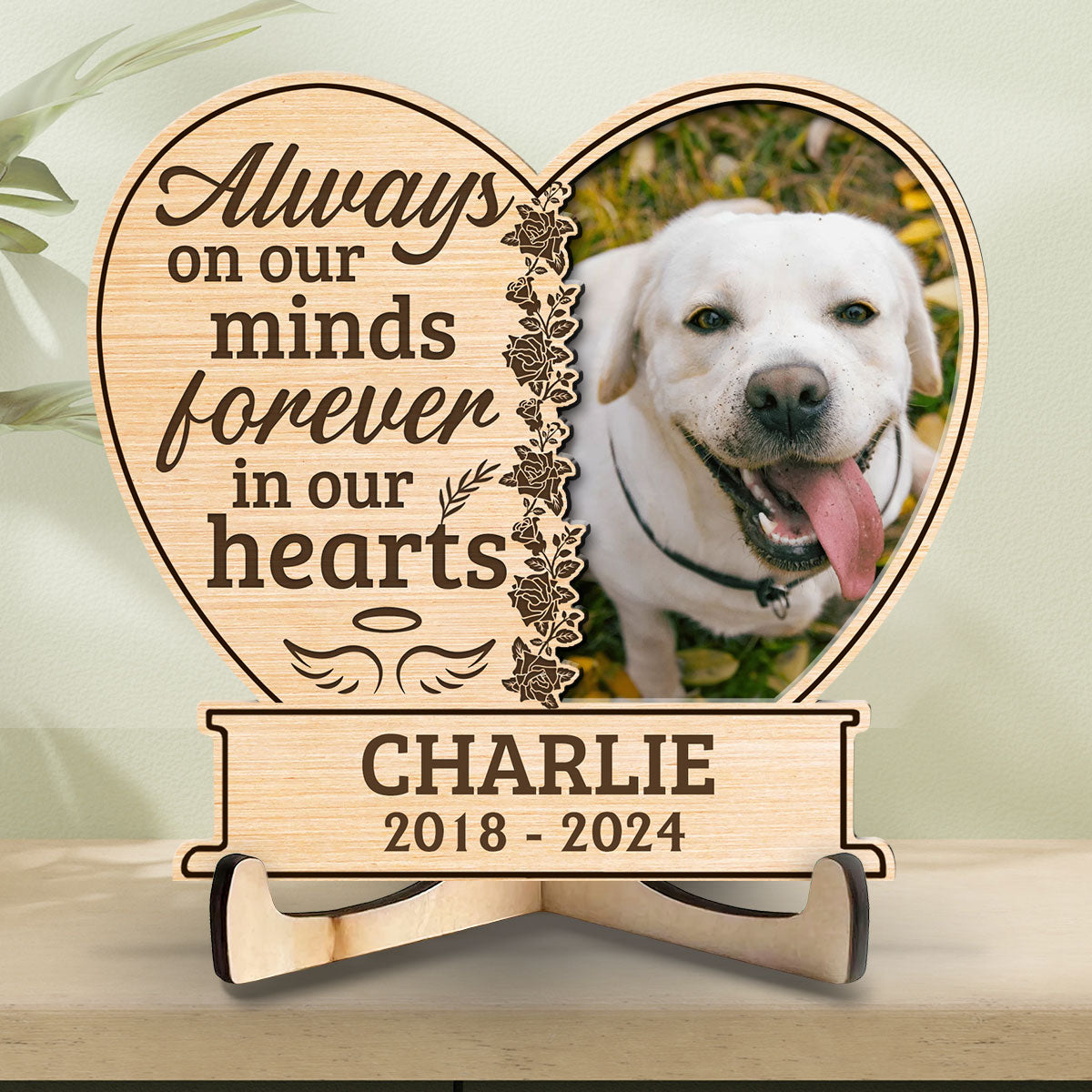 Always On Our Minds Forever In Our Hearts - Personalized Wooden Plaque