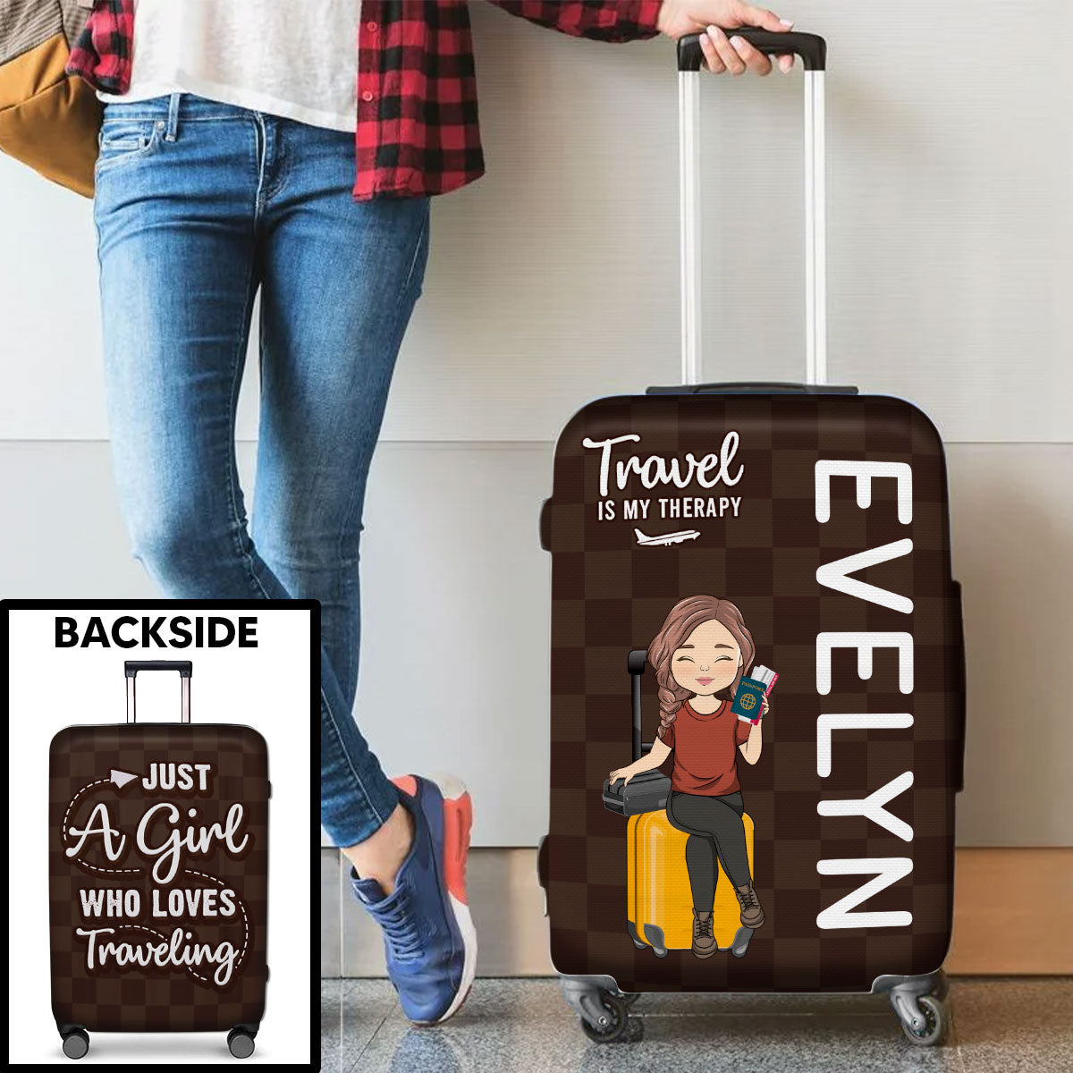 Love Traveling - Personalized Custom Luggage Cover