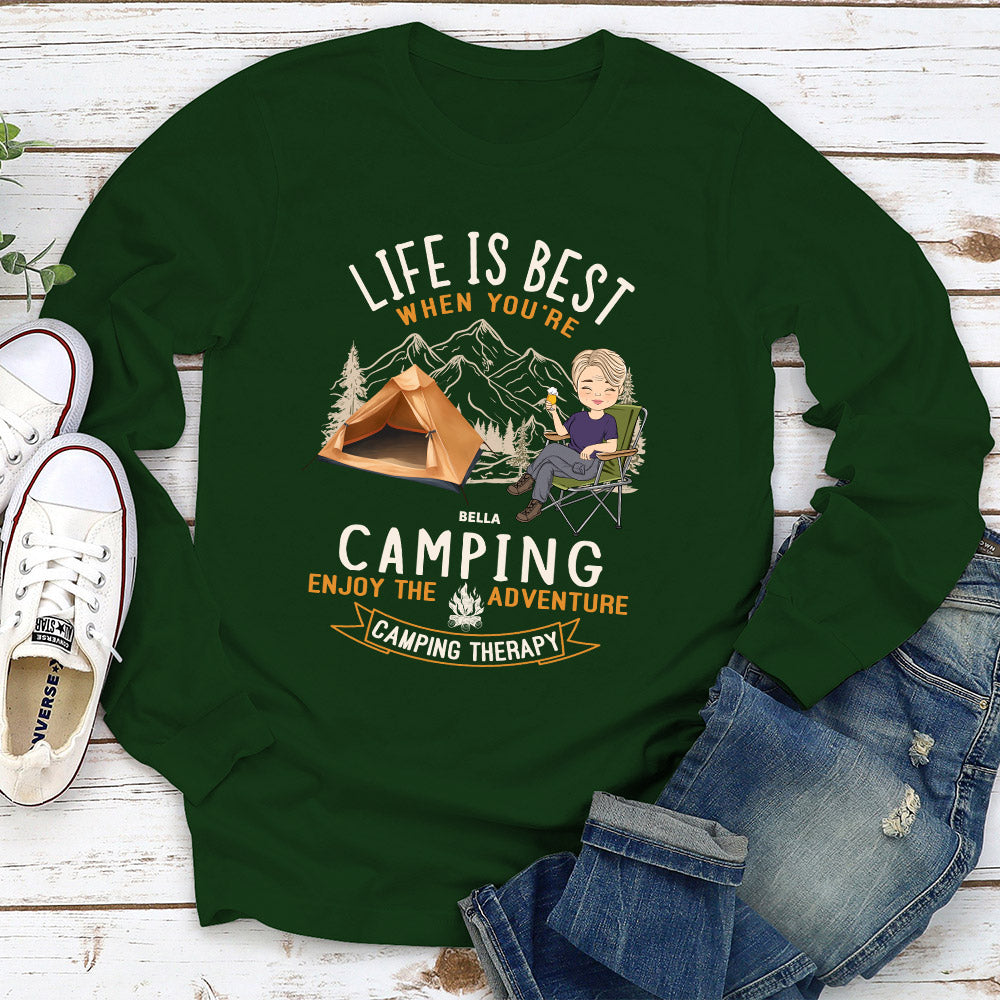 Camping Is Best - Personalized Custom Long Sleeve T-shirt