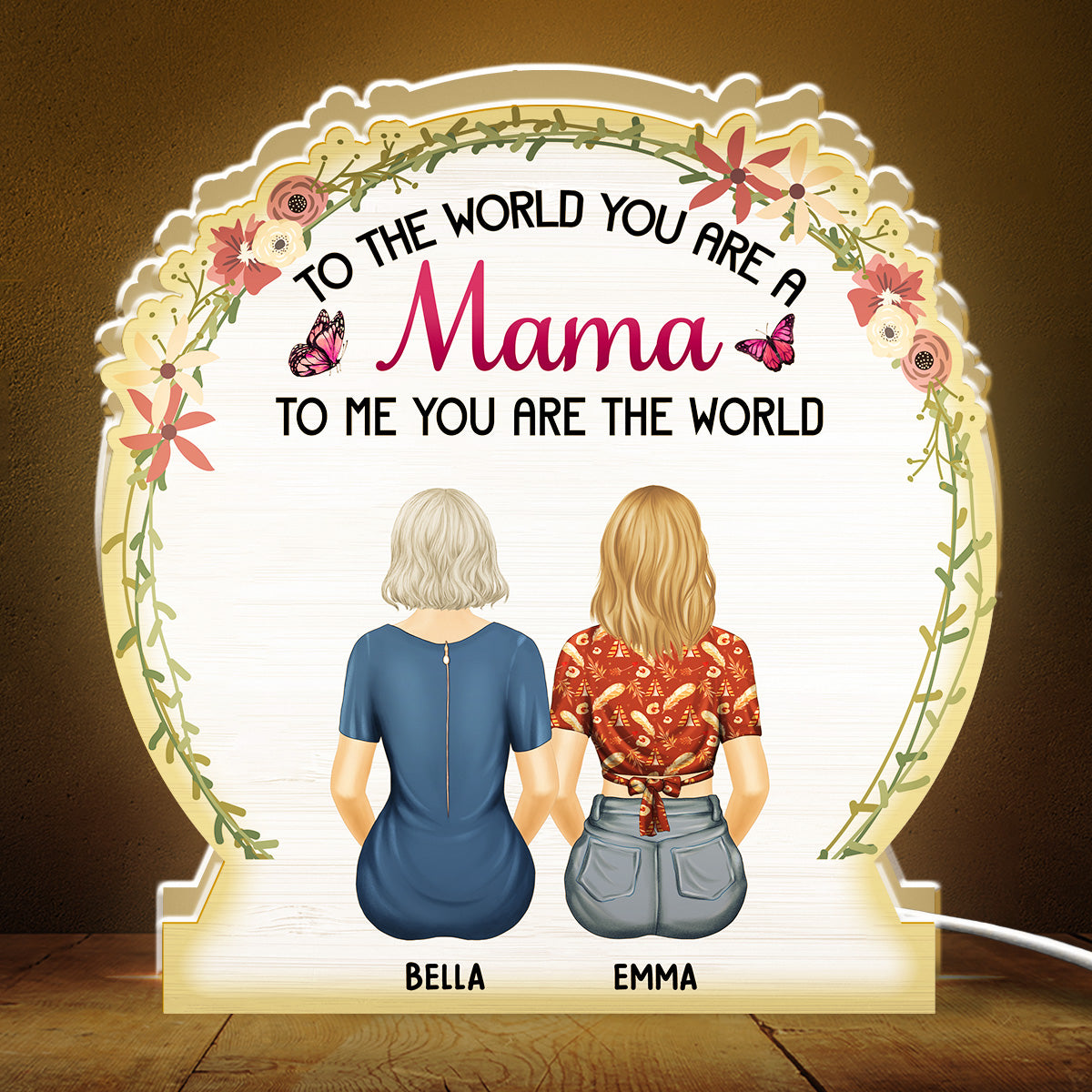 Mother You Are The World - Personalized Custom Light Box
