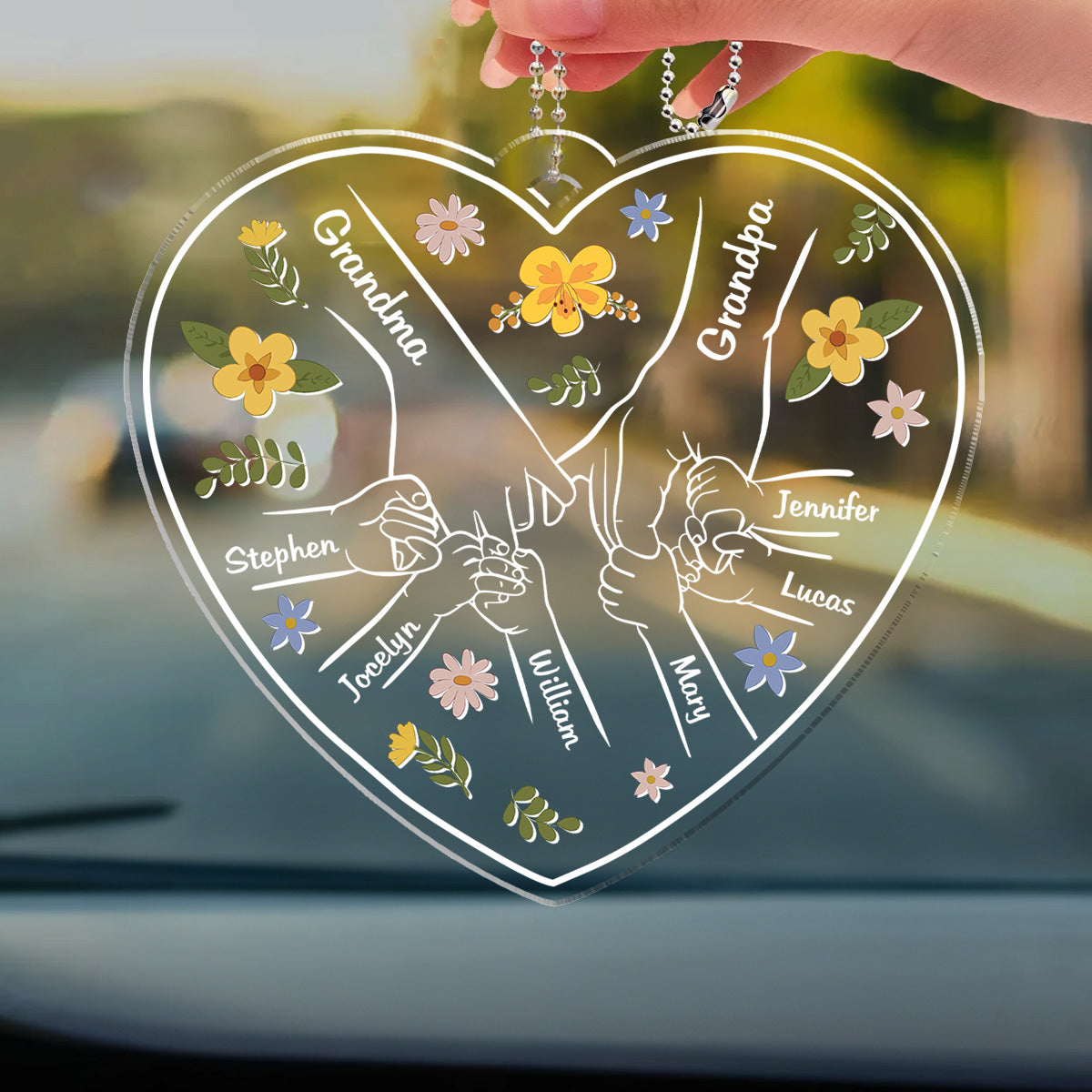 A Family Is A Round Of Love - Personalized Acrylic Car Ornament
