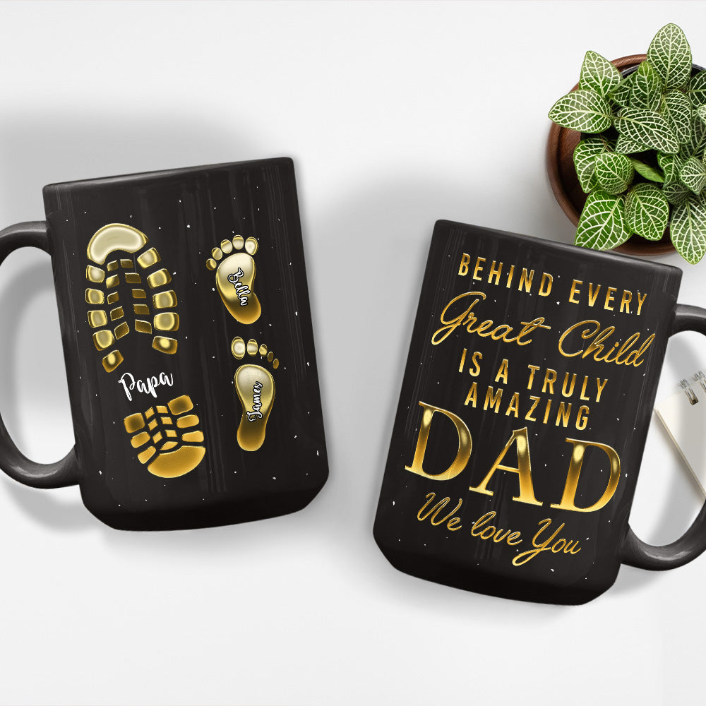 To My Dad - Personalized Custom Black Coffee Mug
