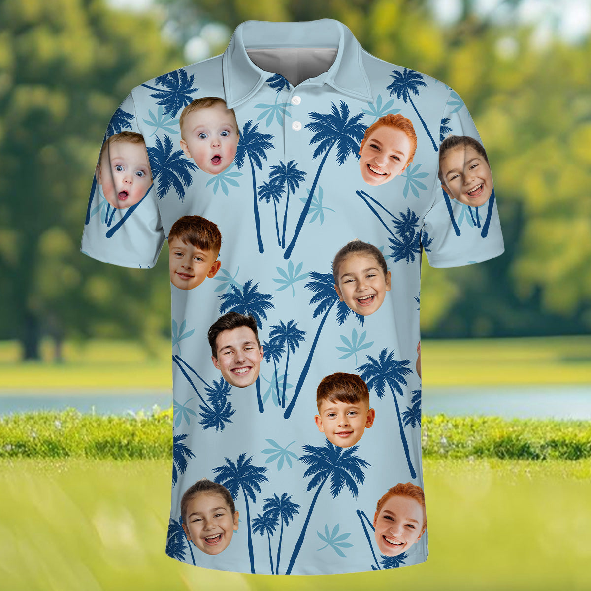 Custom Photo Best Dad Ever - Personalized Photo Polo Shirt