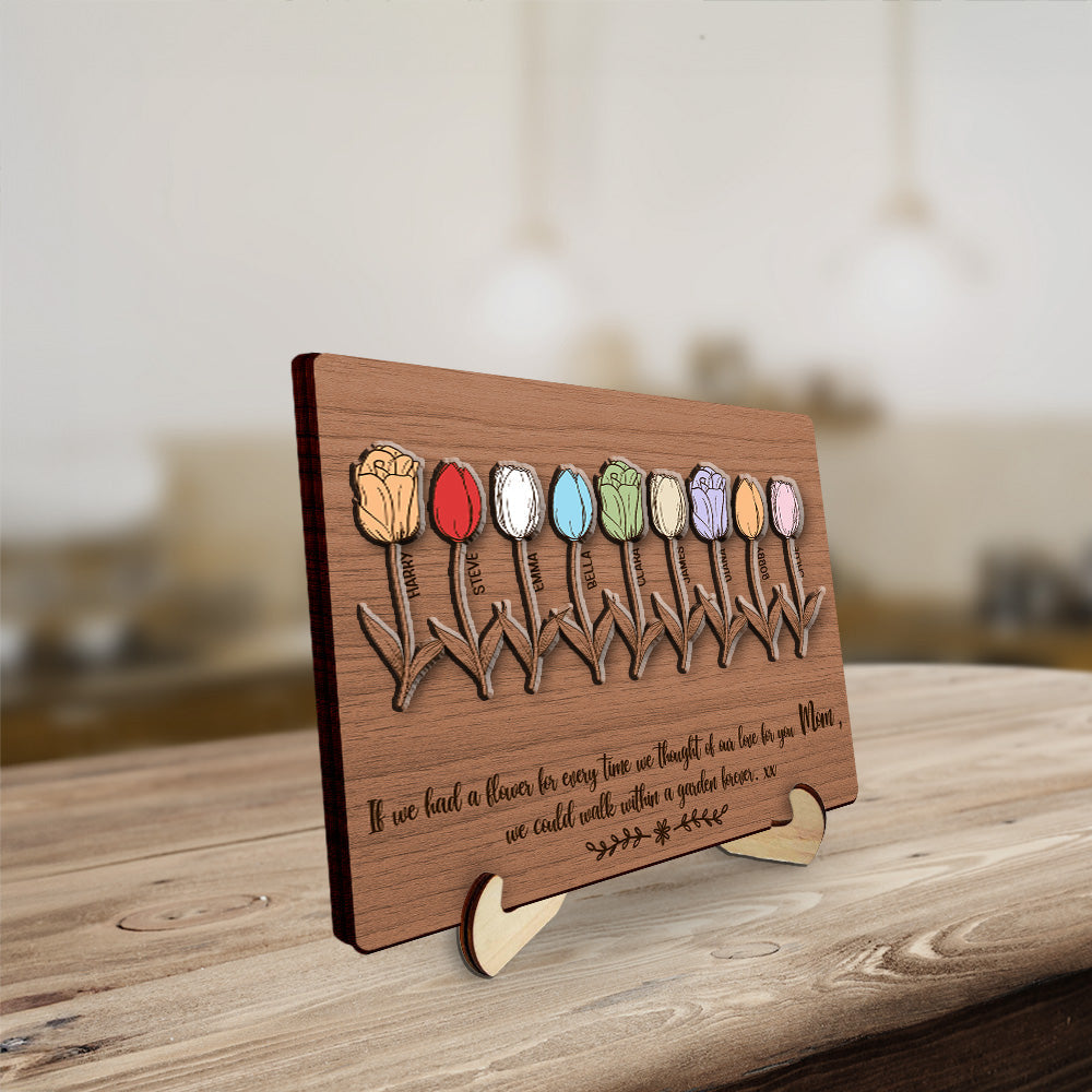 Flower Garden - Personalized Wooden Plaque