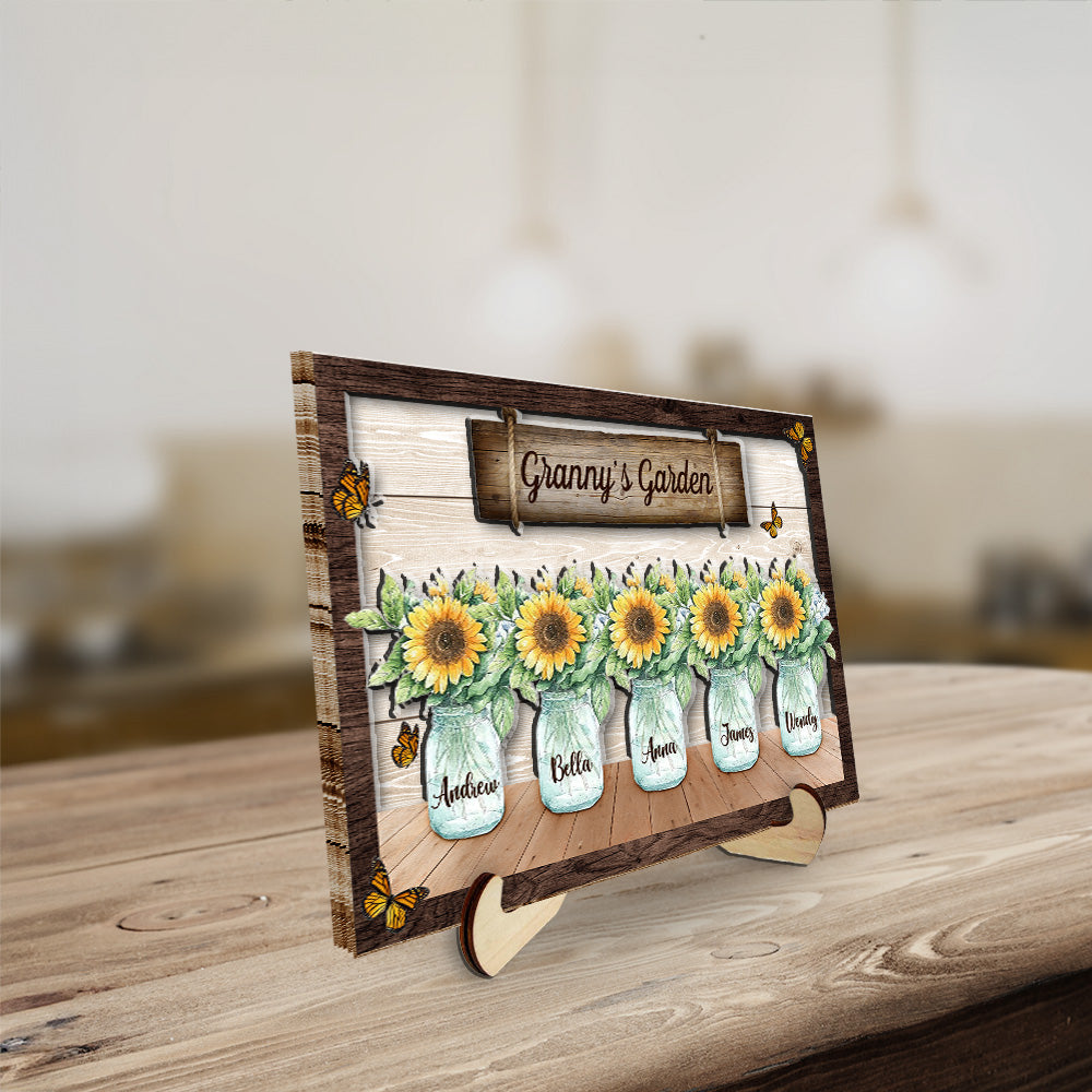 A Garden Of Love - Personalized Wooden Plaque