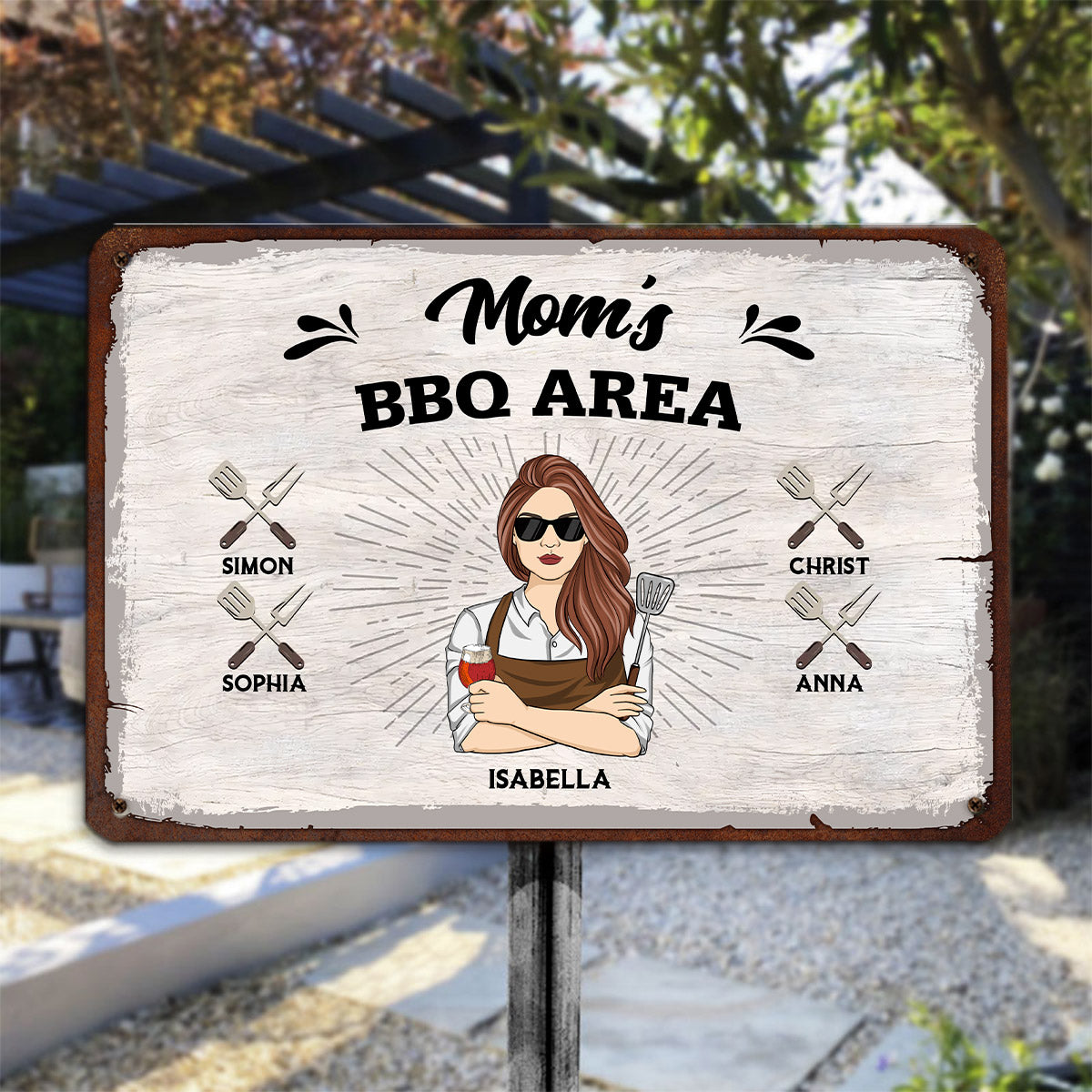 Daddy Mommy Grilling Place - Personalized Custom Metal Sign