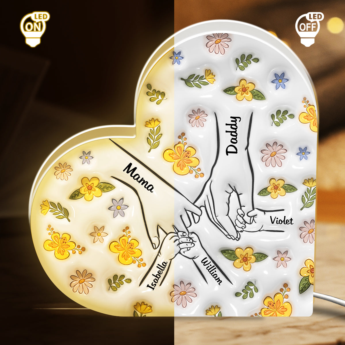 A Family Is A Round Of Love - Personalized Custom Light Box