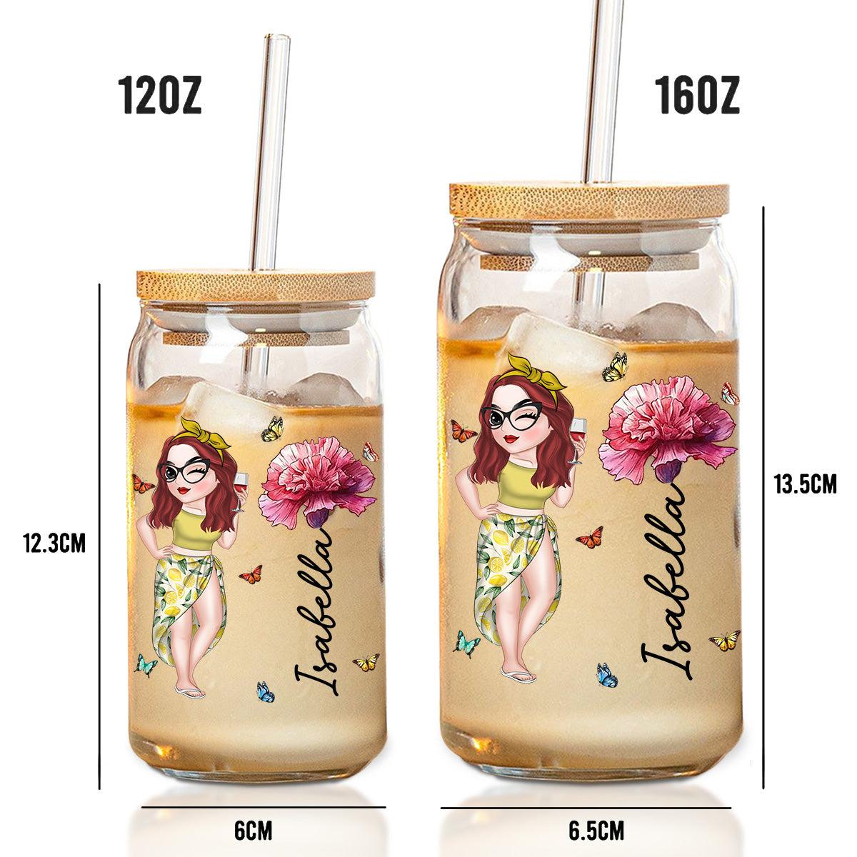 Hola Beaches - Personalized Custom Glass Can