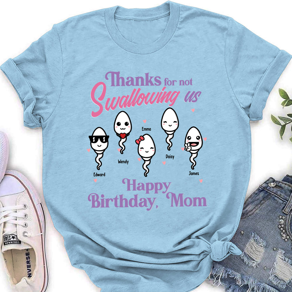 Thanks For Not Swallowing Us - Personalized Custom Women's T-shirt
