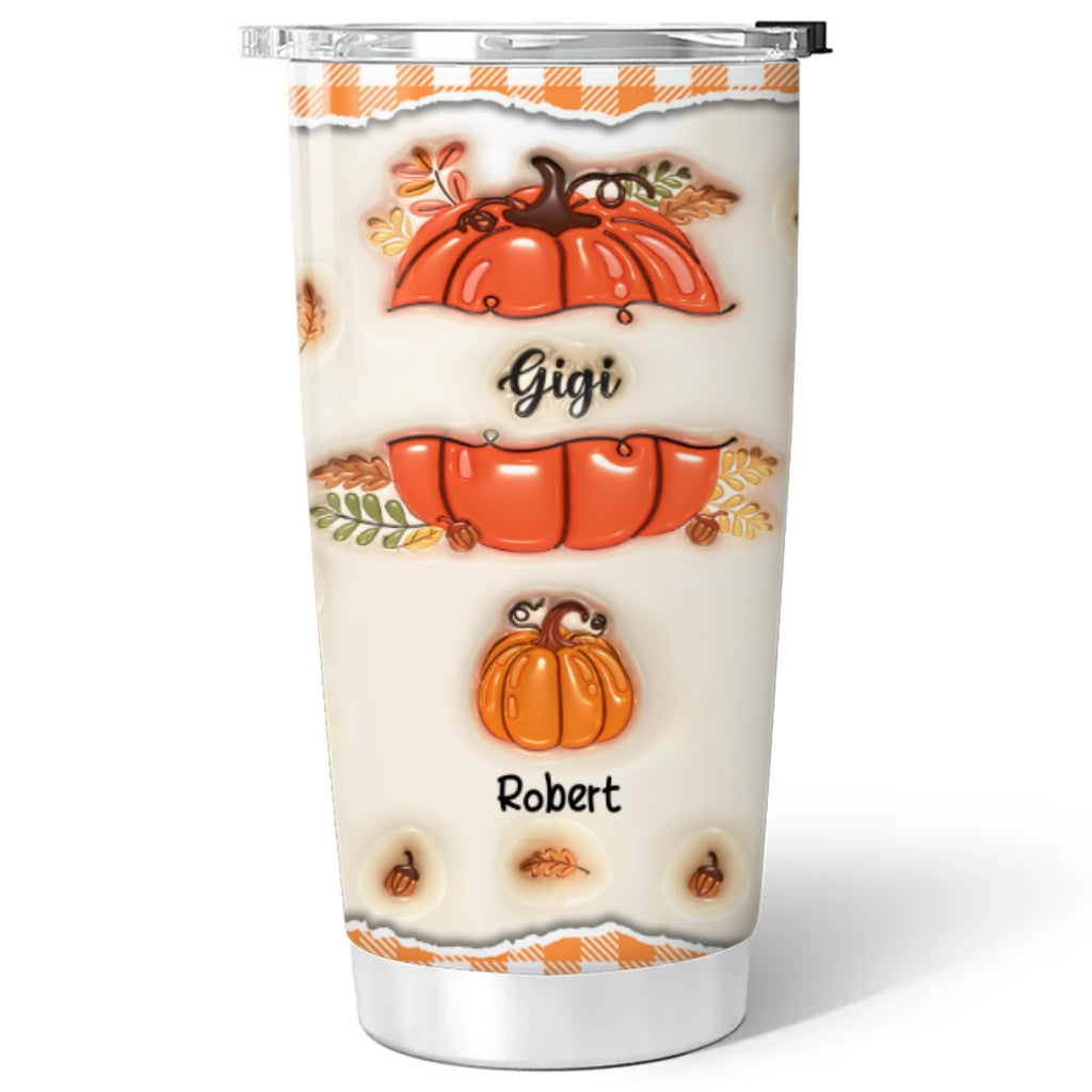 Pumpkin Grandma - Personalized Custom 3D Inflated Effect Tumbler