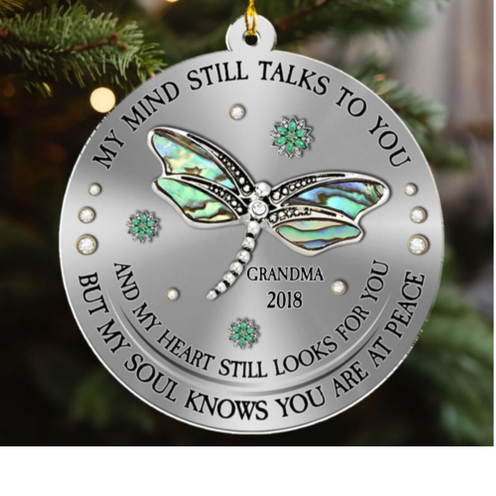 Dragonfly My Mind My Heart My Soul Version 2 - Personalized Custom Acrylic Ornament