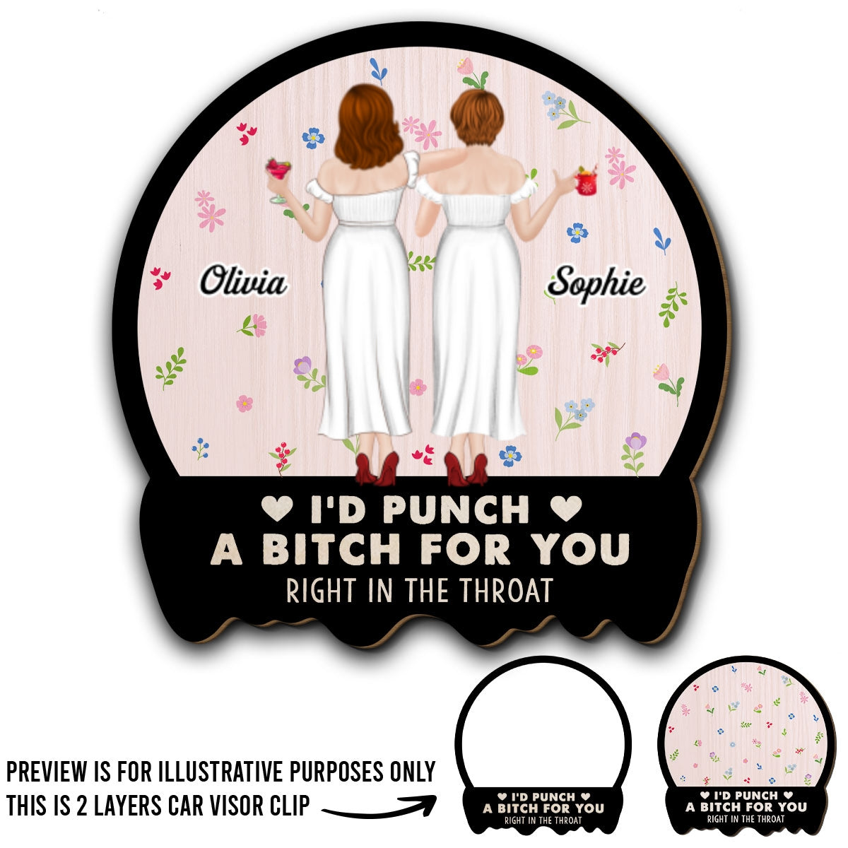 Friends I Always With You - Personalized Custom Car Visor Clip