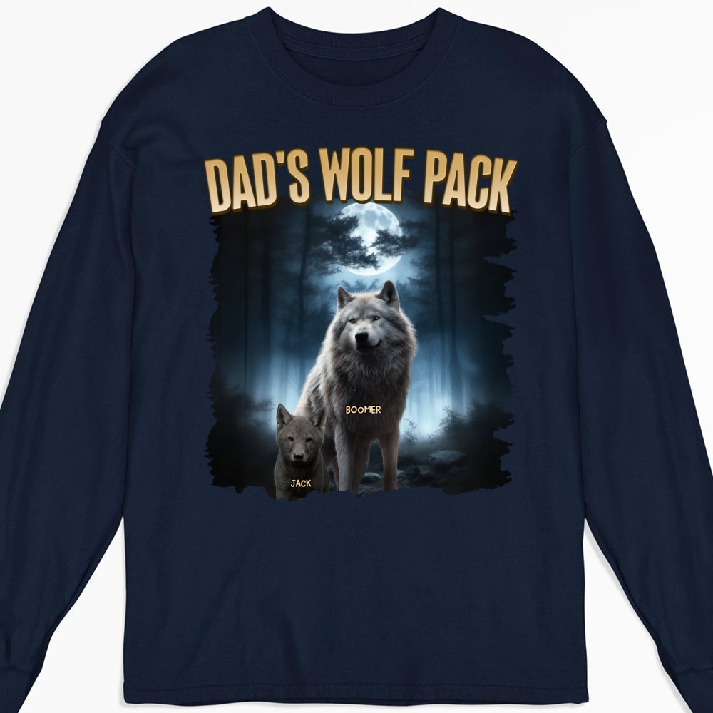 Dad Wolf Pack - Personalized Custom Shirt
