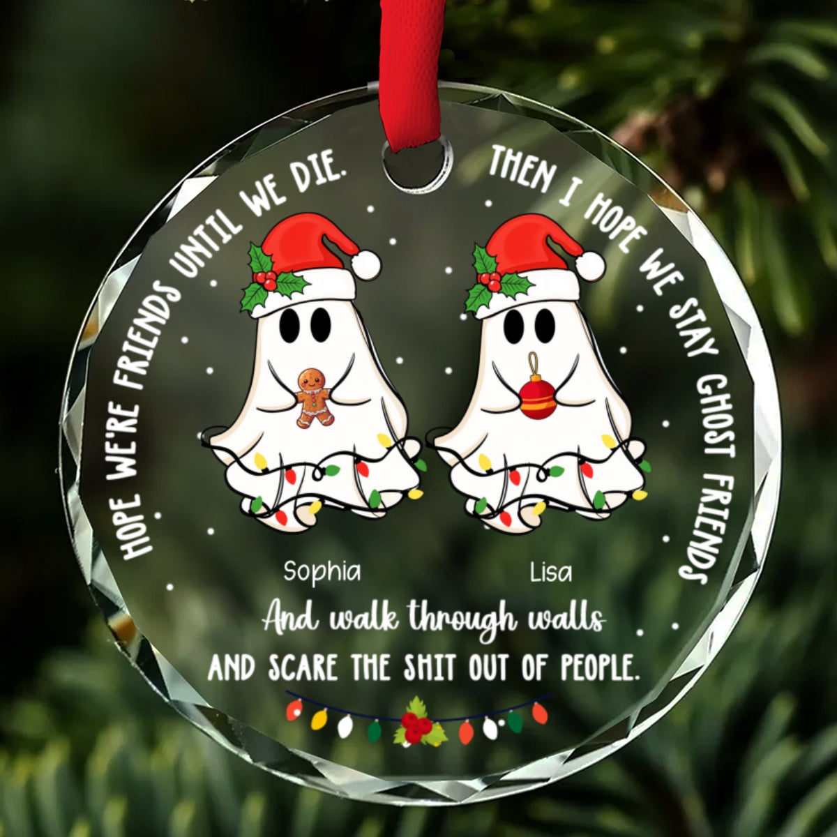 Ghost Friends - Personalized Custom Glass Ornament