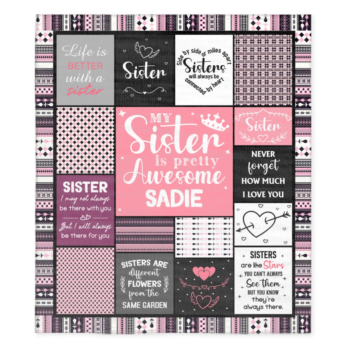 My Sister Is Pretty Awesome - Personalized Custom Fleece Blanket