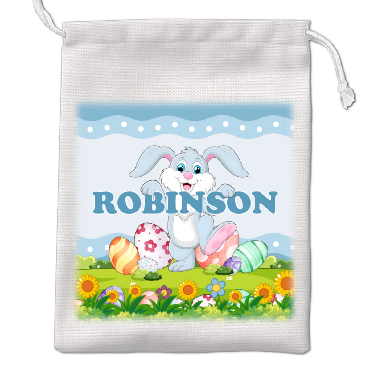 Blue Pink Bunny - Personalized Custom Favor Bag