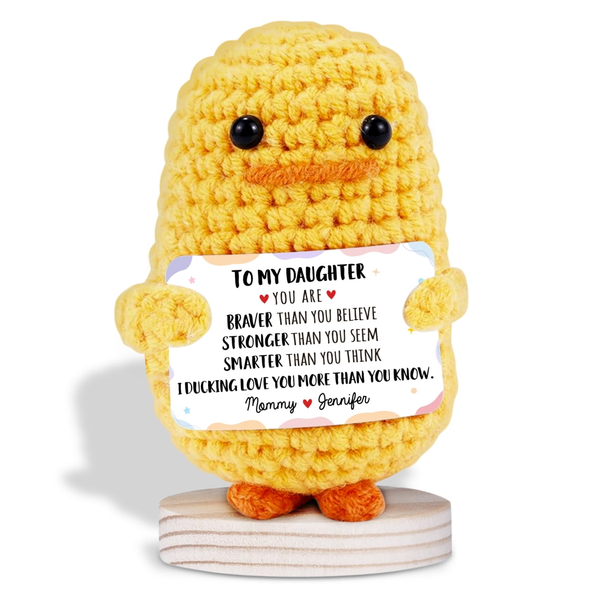 I Ducking Love You - Personalized Custom Duck Crocheted Plushie With Message