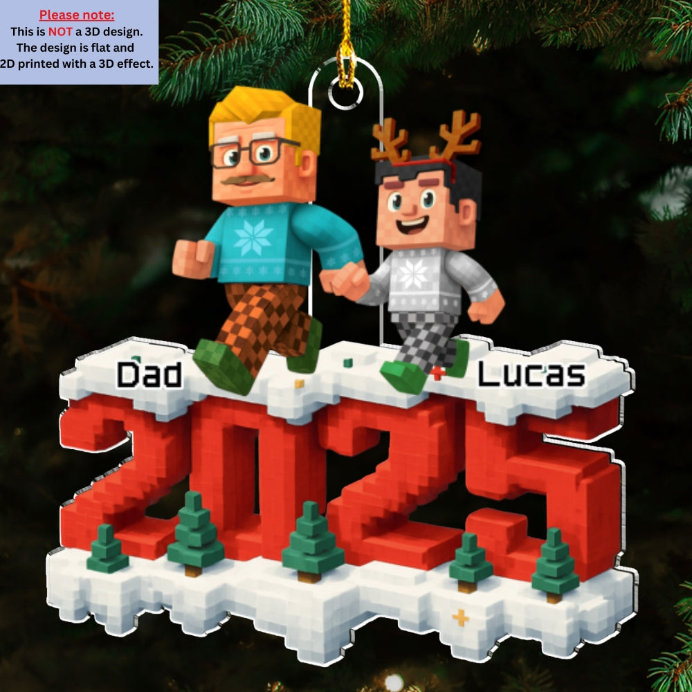 Just Us In This Year - Personalized Custom 3D Effect Acrylic Ornament