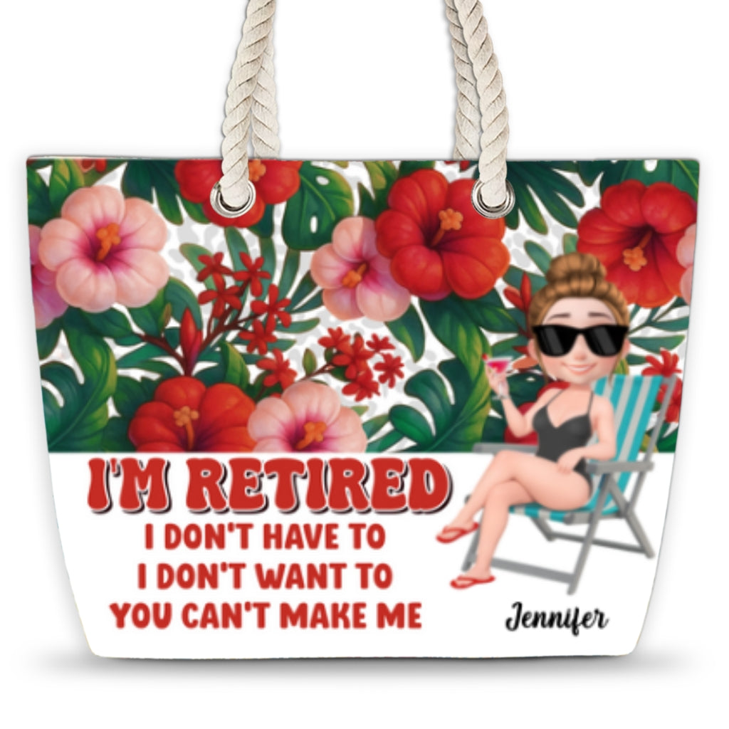 I Am Retired - Personalized Beach Bag