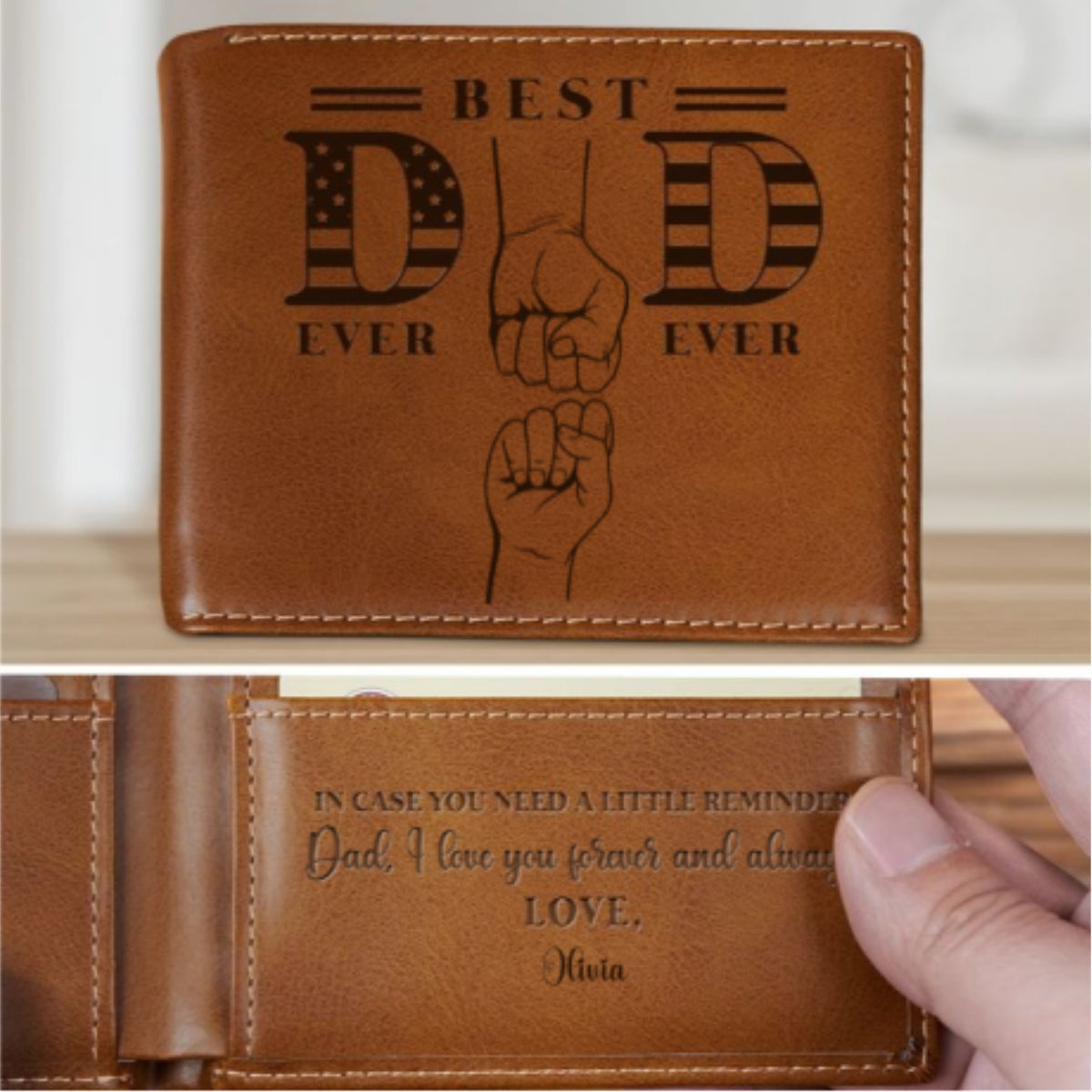 Love You Forever And Always - Personalized Custom Printed Men Leather Wallet