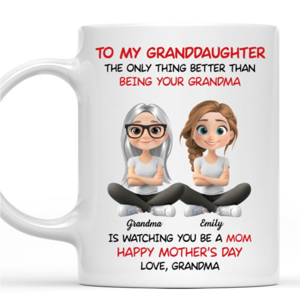 To My Granddaughter Cartoonize - Personalized Custom Coffee Mug