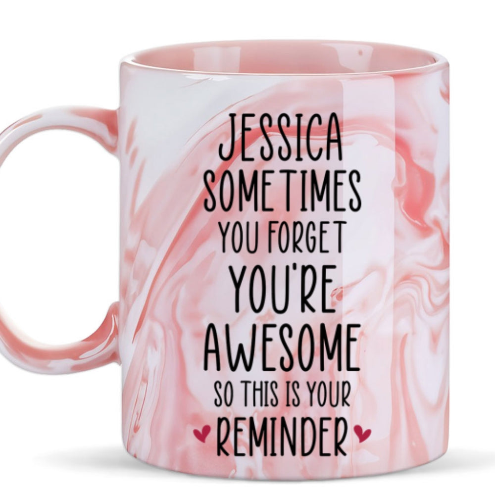 Your Reminder - Personalized Custom Pink Marble Mug