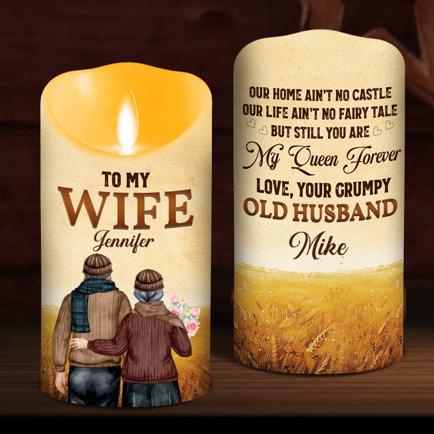 To My Wife You Are My Queen Forever - Personalized Custom LED Candle