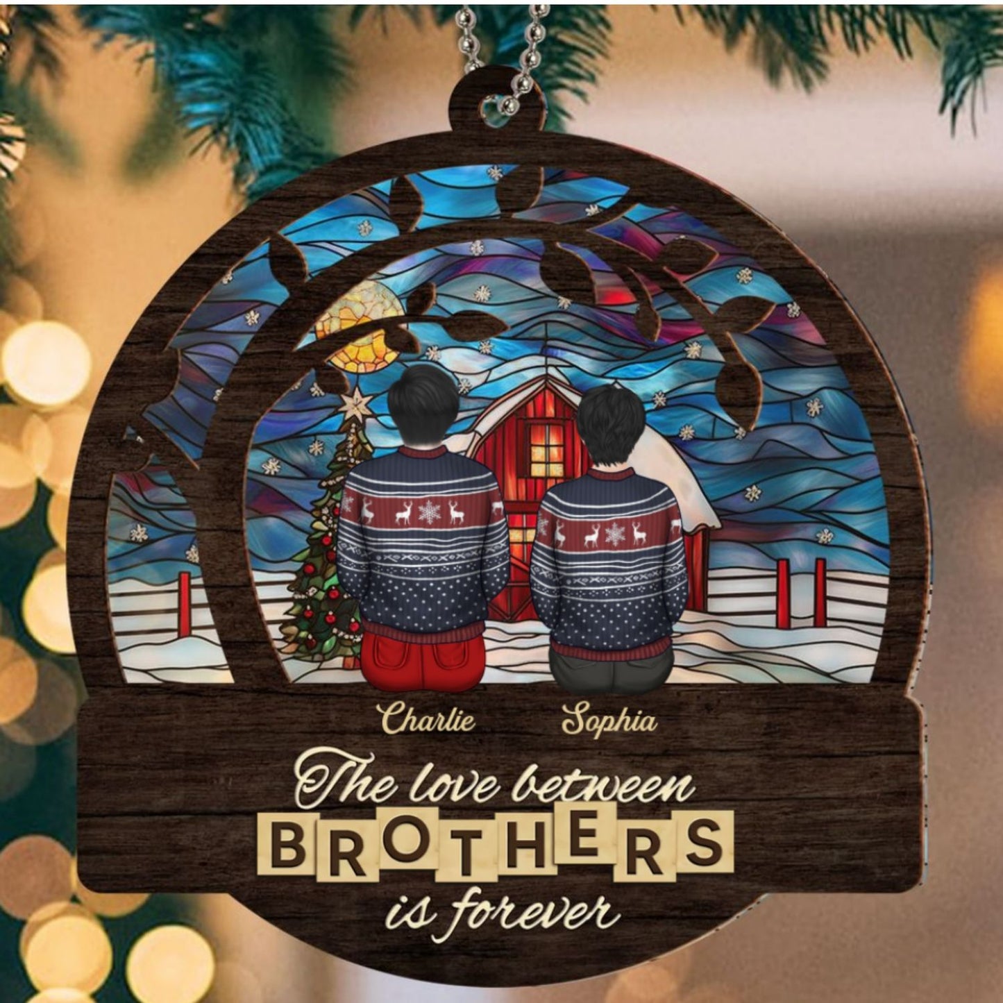 Brothers And Sisters Is Forever - Personalized Custom Suncatcher Ornament