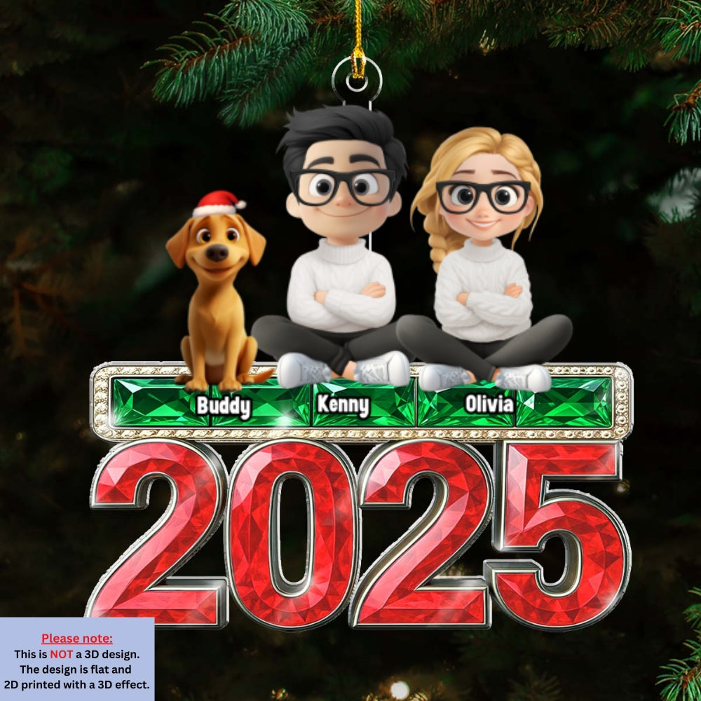 This Is Us And Our Dog - Personalized Custom Acrylic Ornament