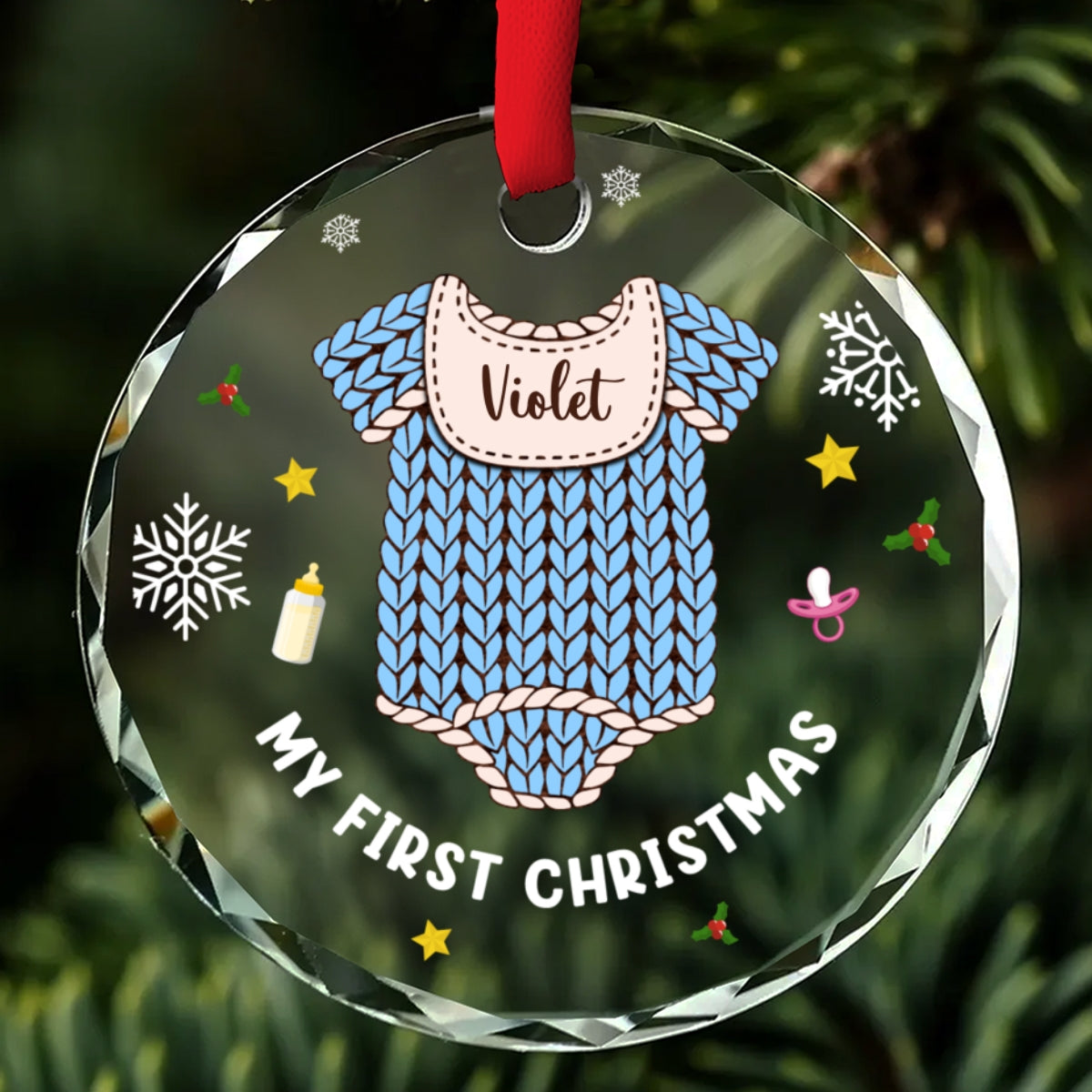 Welcome Our Baby - Personalized Custom Glass Ornament
