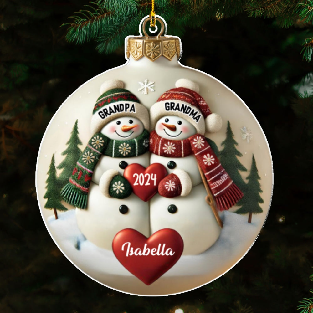 Merry Christmas Grandma And Grandpa - Personalized Custom Acrylic Ornament