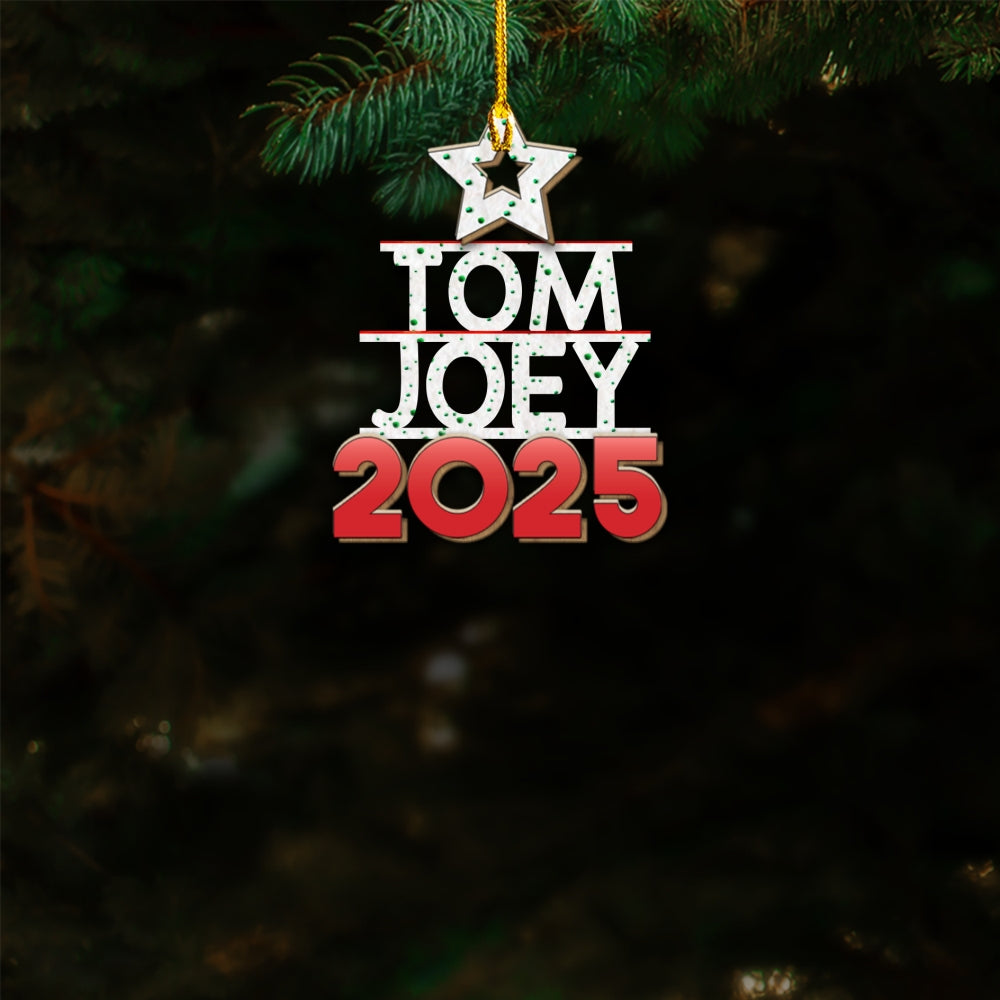 Family Name Custom Christmas Tree Cake - Personalized Custom Wood Ornament