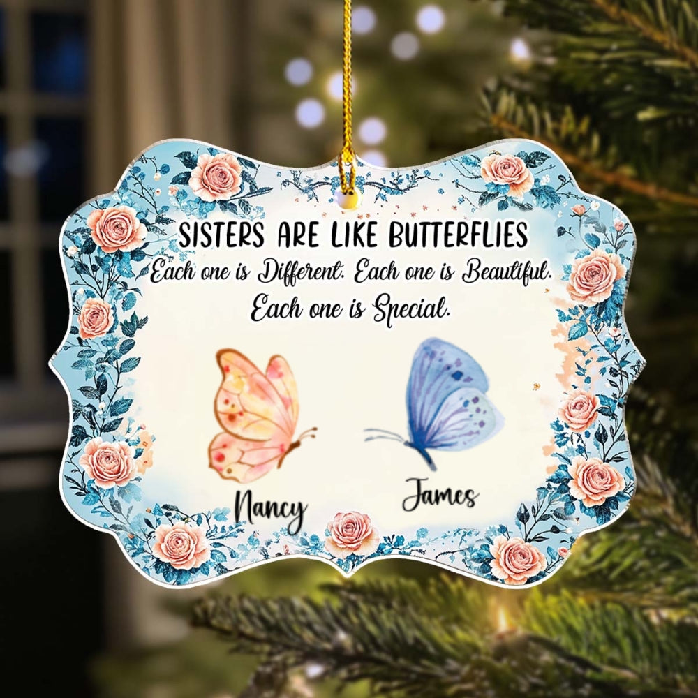 Sister Makes Life Shine - Personalized Custom Acrylic Ornament
