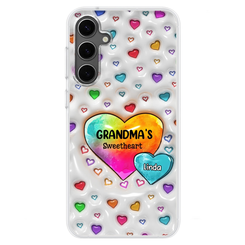 Colorful Sweethearts Grandma - Personalized Custom 3D Inflated Effect Phone Case