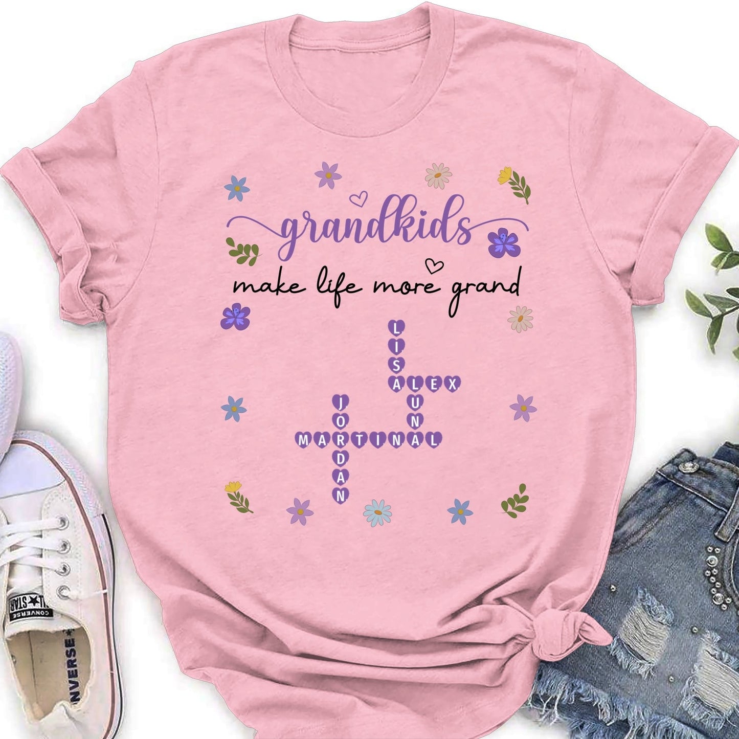 Grandkids Make Life More Grand Crossword - Personalized Custom Shirt