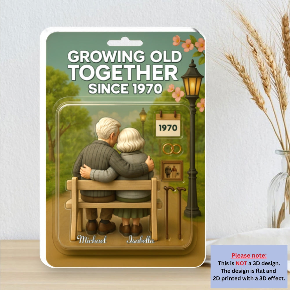 Growing Old Together Figure - Personalized Custom Acrylic Plaque