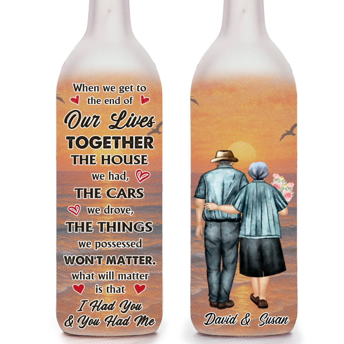 To The End Of Our Life - Personalized Custom Bottle Lamp