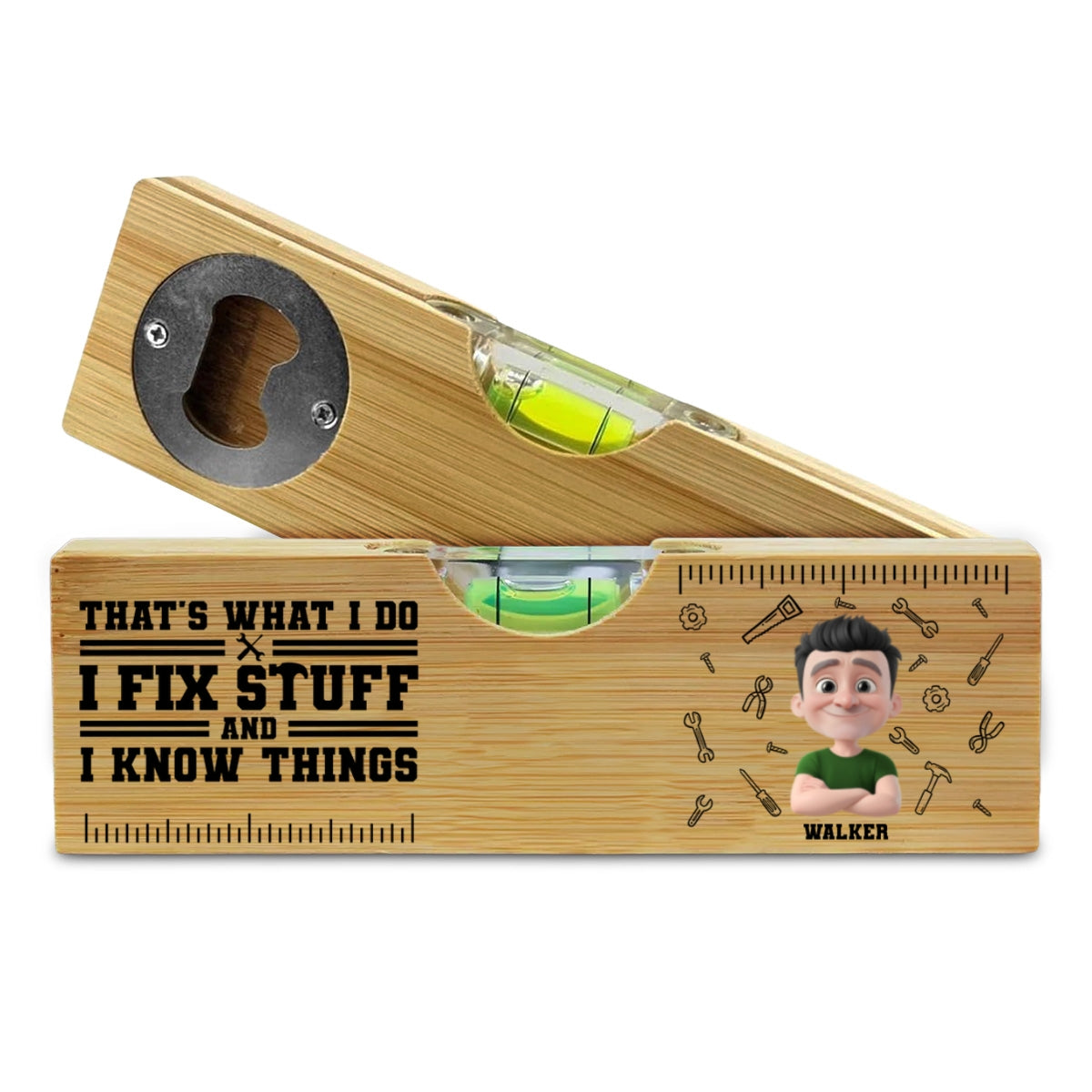 Thats What I Do - Personalized Custom Wooden Spirit Level Bottle Opener