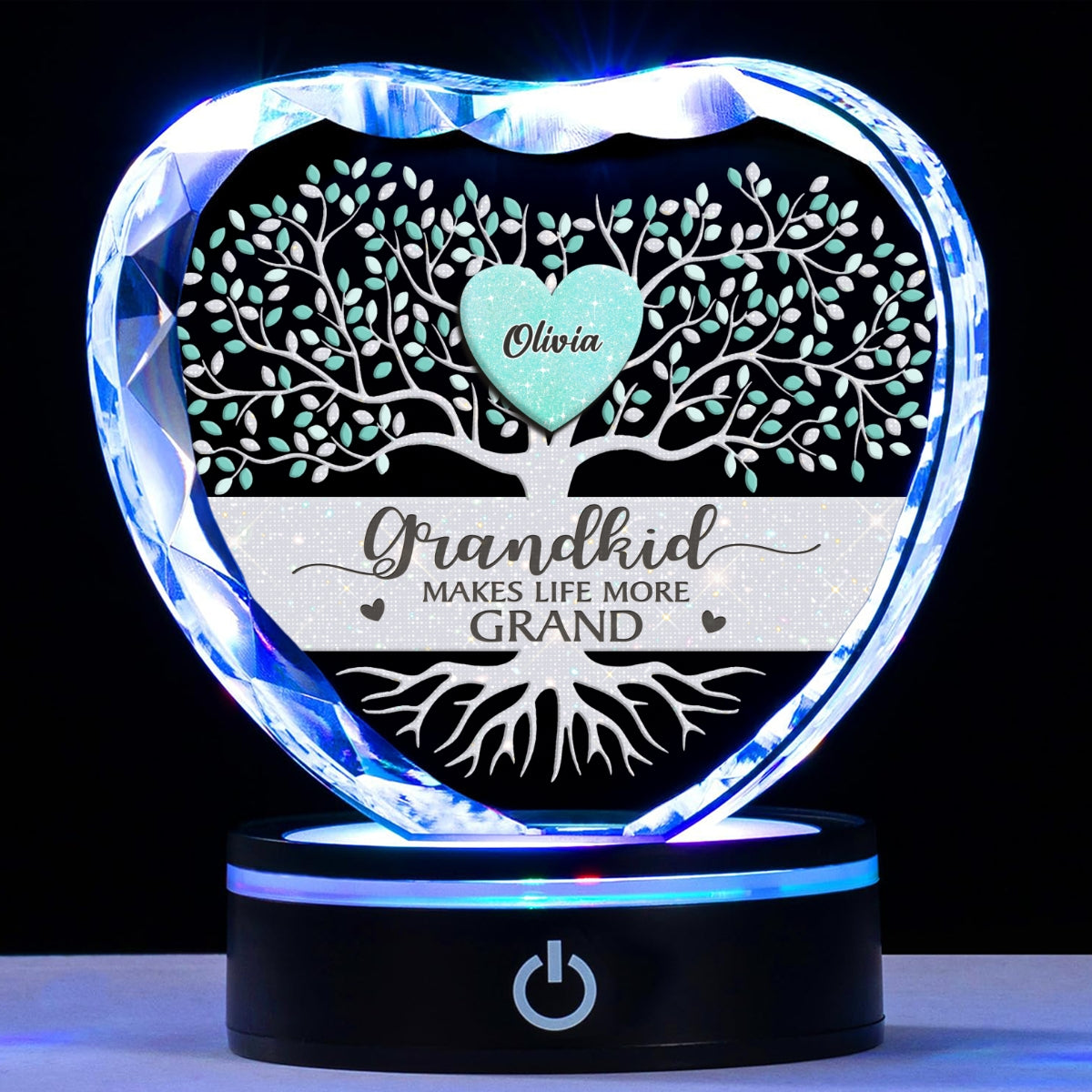 Lovely Grandkids - Personalized Custom Crystal Led Light