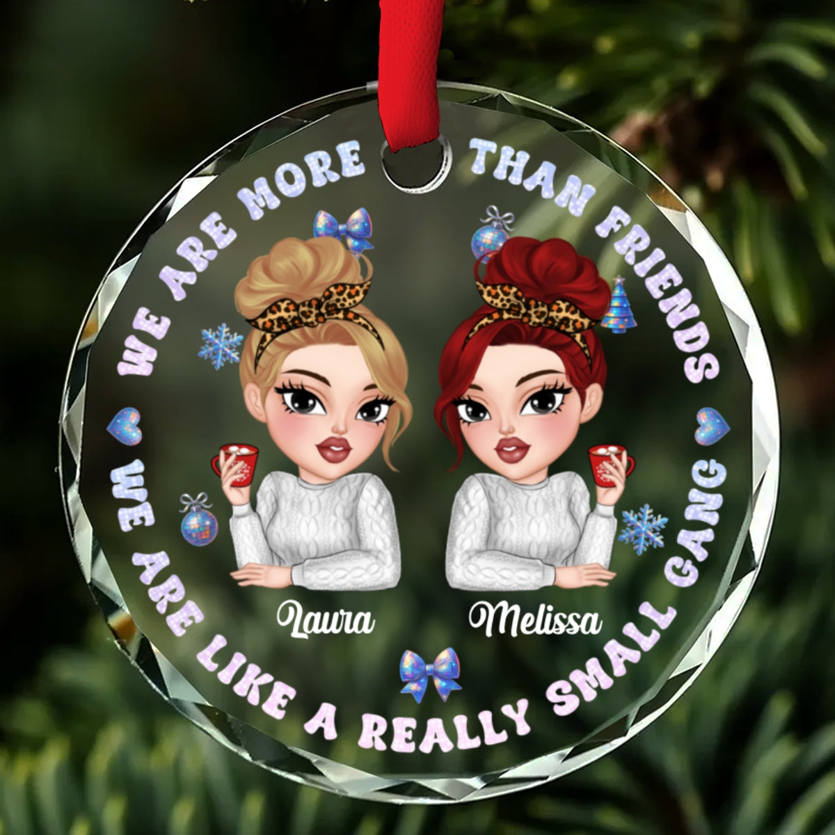 Together We Conquer Every Storm - Personalized Custom Glass Ornament