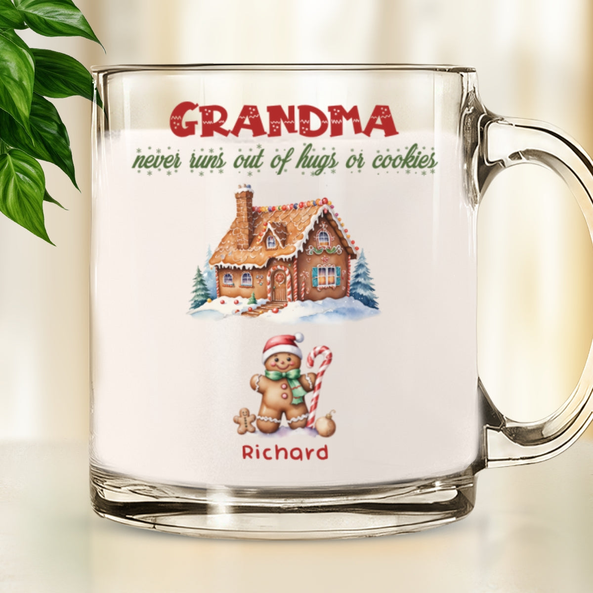 Grandma Never Run Out of Cookies - Personalized Custom Glass Mug